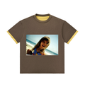 Prom King Daisy Contrast Cuff Cuffed T-Shirt