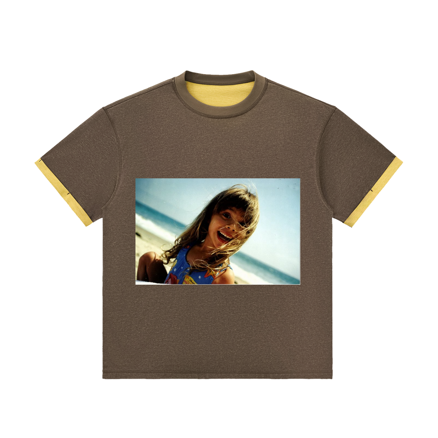 Prom King Daisy Contrast Cuff Cuffed T-Shirt