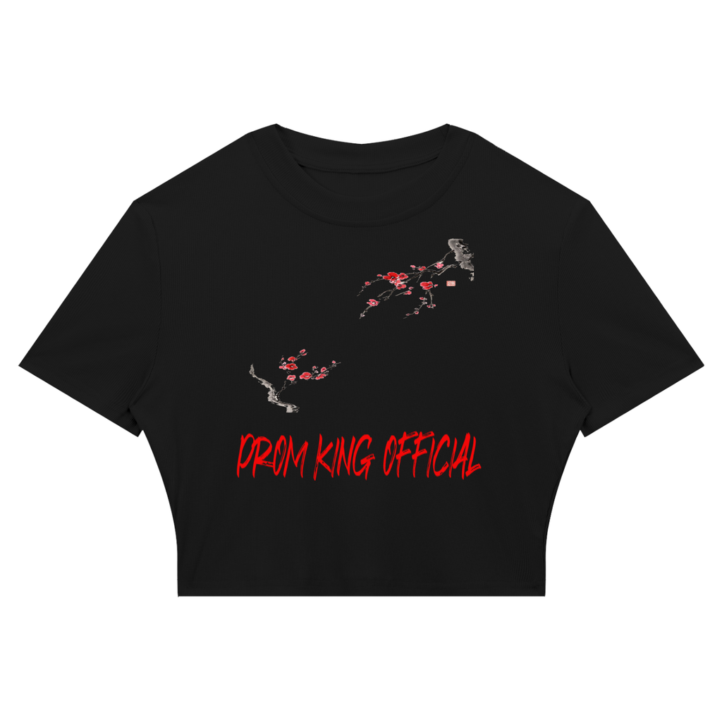 Prom King Women's Slim Ribbed Crop T-Shirt
