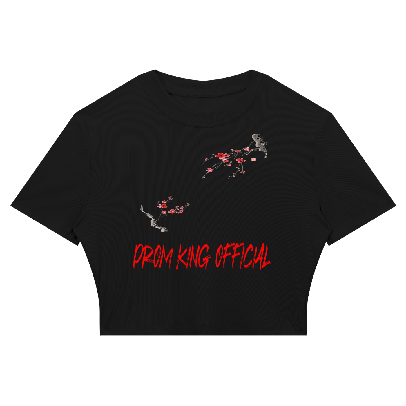 Prom King Women's Slim Ribbed Crop T-Shirt