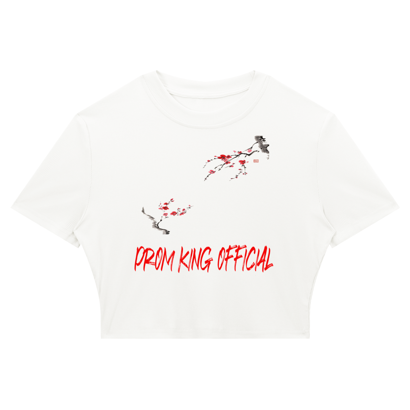 Prom King Women's Slim Ribbed Crop T-Shirt